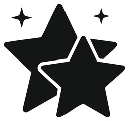 Fototapeta premium Stylized stars icon with sparkle shapes, representing success, achievement, and positive feedback