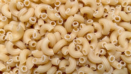 Top View of Uncooked Elbow Macaroni Pasta