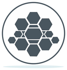 Fototapeta premium Arrangement of Hexagons Inside Circle Geometric Design