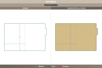 Open folder dieline created through vector tracing refining printing balance packaging formation detailed die line outline defines smooth open panels with durable structure