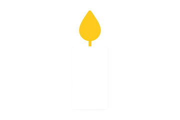 Candle burning icon representing hope, remembrance, spirituality, celebration, and light with transparent background