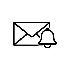 Email notification bell for messages and alerts