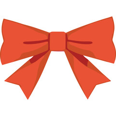 Vibrant Red Bow Accent Decorative Element Isolated On White Background For Celebrations And Gifts