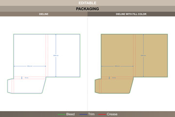 Custom dimensions multiple folders dieline crafted with precise vector detailing refining printing accuracy packaging fold die line layout supports organized multi folder setup