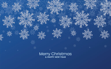 Snow Dark Blue background. Christmas snowy winter design. White falling snowflakes, abstract landscape. Cold weather effect. Magic nature fantasy snowfall texture decoration. Vector illustration.