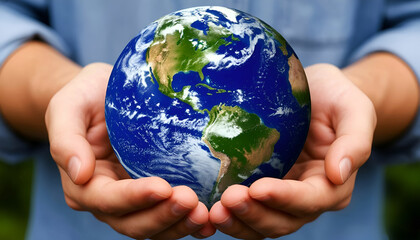 hands holding earth