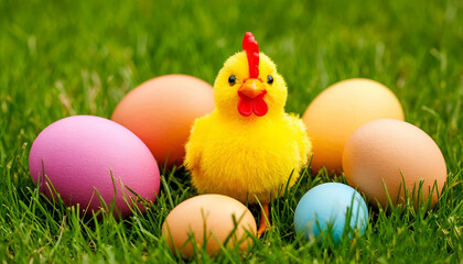 easter eggs and chicken