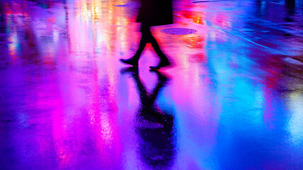 Blurred Realities. A fine art photo exploring emotion and motion through vibrant urban colors