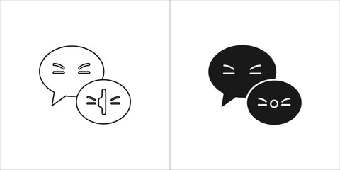 Speech bubble icons with angry faces
