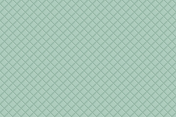 Obraz premium Geometric pattern of raised squares or diamonds, in soft muted light sage green. The pattern creates a sense of depth and a quilted or tiled effect.
