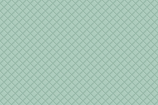 Geometric pattern of raised squares or diamonds, in soft muted light sage green. The pattern creates a sense of depth and a quilted or tiled effect.