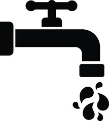 Eco water conservation silhouette vector design with hand holding water drop symbol on white background