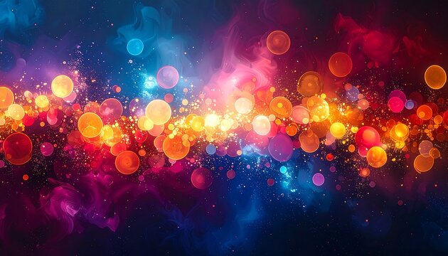 Abstract digital art with warm, golden light contrasting with cool blue and purple smoky elements