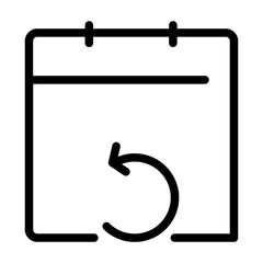 Calendar with circular arrow for refreshing schedules or updating events.
