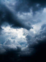 Fototapeta premium Cloud storm sky dark rain lightning thunder stormy typhoon nature light scene rainy atmosphere damage effect carbon dioxide dust air pollution 2.5 Pm, texture nature windstorm weather skyscape.