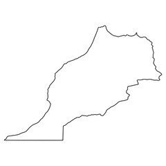 Detailed Outline Map of Morocco, border vector outline map of Morocco