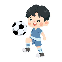 Obraz premium Illustration of Boy Playing Soccer with Ball