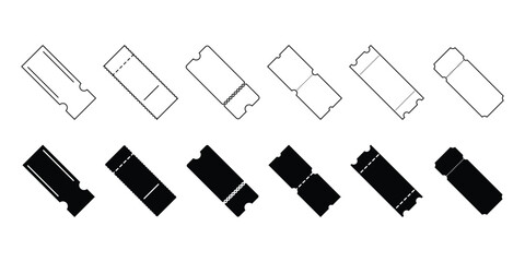 Cinema tickets icon vector editable. black vectors set . Ticket Icon Design Vector Symbol Coupon . eps 10 