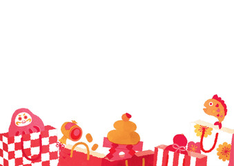 初売りの福袋デザインテンプレート