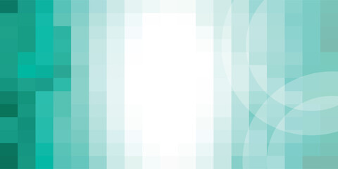 Abstract teal and white geometric background with a pixelated mosaic pattern and a bright central glow.