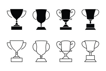 Trophy line icon. Trophy cup, winner cup, victory cup vector icon. vector icons in black on a white background. eps 10