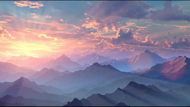 Mountain Range Sunset Horizon Landscape