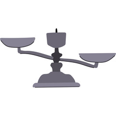 Vintage Gray Metal Balance Scale Symbolizing Justice and Measurement Against a White Background