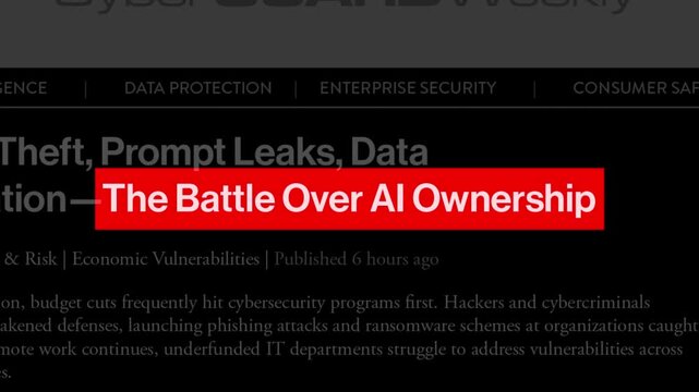 The Battle Over AI Ownership &mdash; Tech & IP News Headline Text Animation