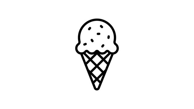 A customizable line style animated icon of ice cone