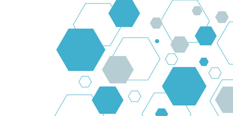 Abstract blue hexagon banner background. Eps10 vector