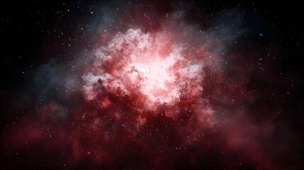 Fototapeta premium A cosmic explosion of a vibrant nebula with radiant light and a field of distant stars