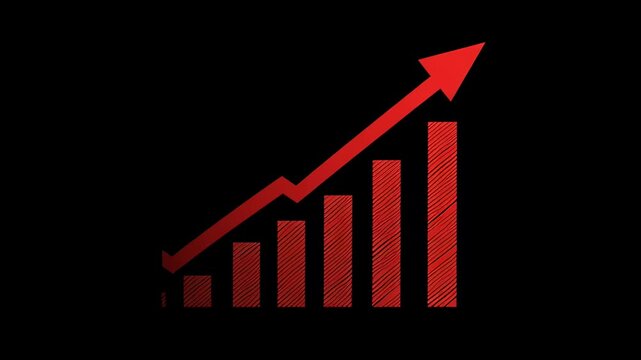 Growing Bar Graph with Upward Arrow