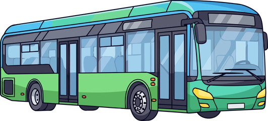 green city pulse contemporary bus illustrating efficient, connected, and sustainable mobility, isolated on transparent background
