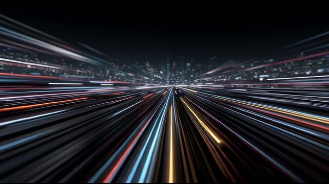 Abstract Light Streaks Speed Motion