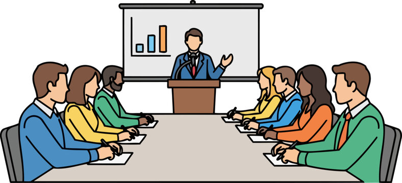 strategic convergence minds unite to decode data and plan future success, isolated on transparent background