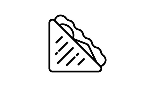 Here is a latest line animated icon of bread sandwich