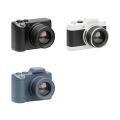 Explore the world through these vibrant cameras! Capture memories with black, white, and blue camera models perfect for photography enthusiasts and professionals alike
