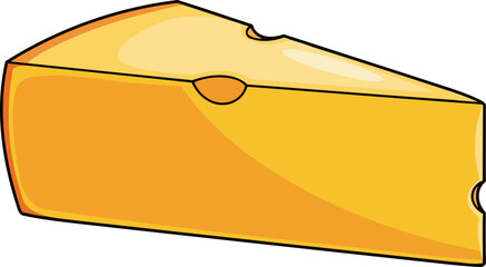 delightful dairy wedge a golden slice of culinary comfort and flavor, isolated on transparent background