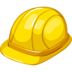 Yellow Hard Hat Construction Safety Head Protection Gear On Transparent Background