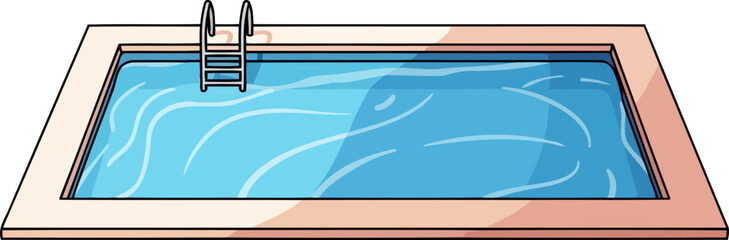 Obraz premium refreshing getaway an idyllic pool scene for endless summer relaxation and aquatic fun, isolated on transparent background