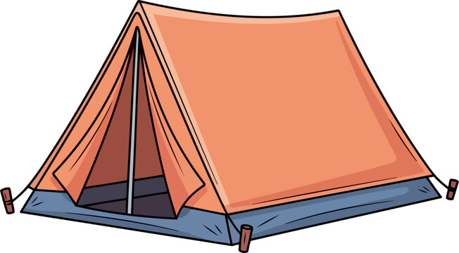 vibrant adventure tent your illustrated sanctuary for unforgettable outdoor journeys, isolated on transparent background