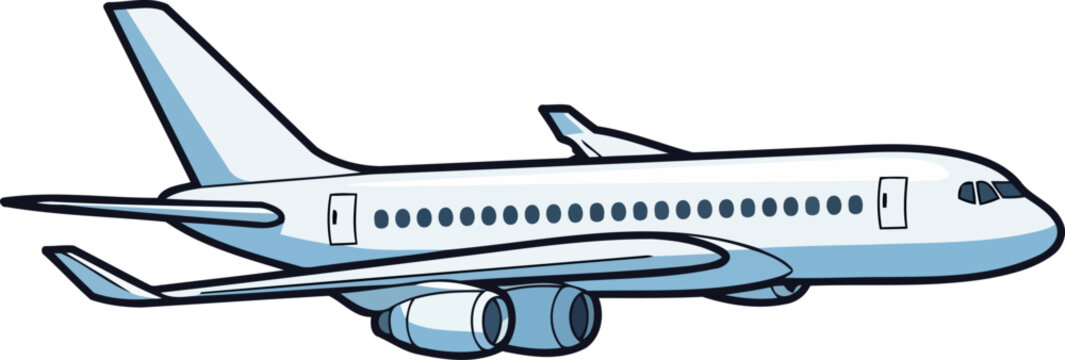 whimsical skyward journey a friendly cartoon airplane soars for global adventures, isolated on transparent background