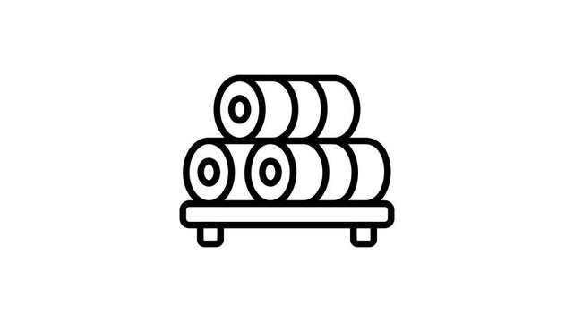 An editable outline style animated icon of log cakes