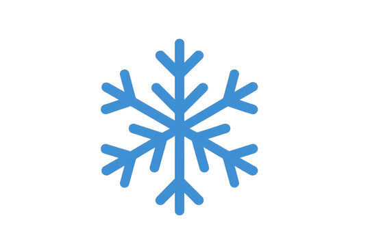 Blue snowflake icon representing winter season, cold weather, ice, christmas, and frost on transparent background
