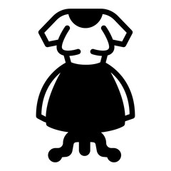 Mannequin dress solid icon, fashion designer concept. Vector graphics. Bride wedding dress, clothes sign on white background, style icon mobile or web design.