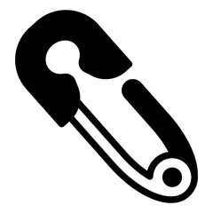 Needle pin solid icon, sewing theme concept. Vector graphics. Pin tool, stationery sign on white background, style icon mobile or web design.