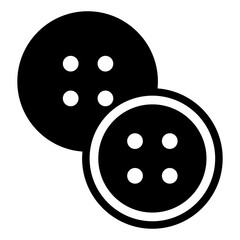 Plastic buttons solid icon, sewing theme concept. Vector graphics. Buttons pair, handicraft accessory sign on white background, style icon mobile or web design.