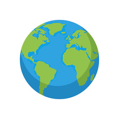 Fototapeta premium Illustration of the Earth showing continents and oceans.