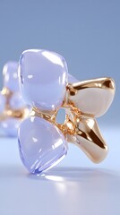 swirl of molten gold and pastel lavender merging in glossy fluid texture