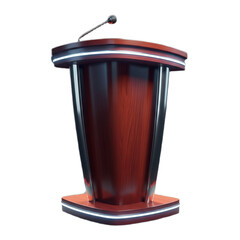 Modern podium with microphone for professional presentations